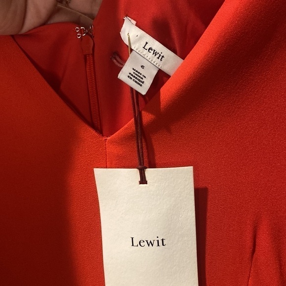 Lewitt V-Neck Red Tomato Dress - Size 6 - Picture 3 of 10